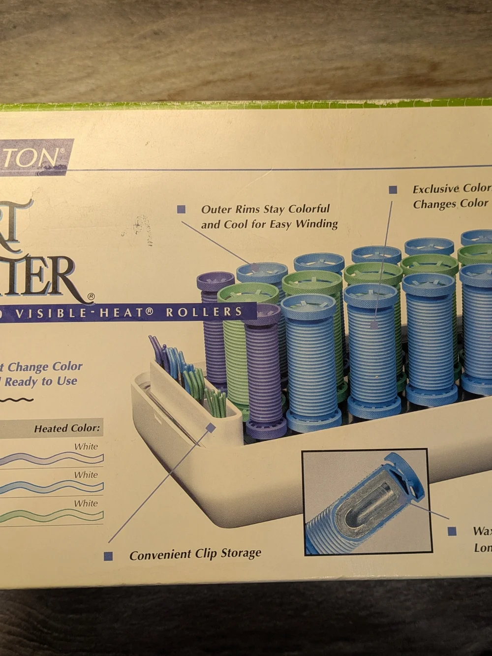 Remington Smart Setter 20 Visible-Heat Rollers in Purple, Blue,Green NIB Vintage